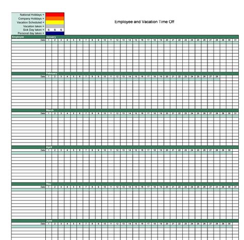 49 Employee Vacation Trackers (Excel & Word) ᐅ TemplateLab