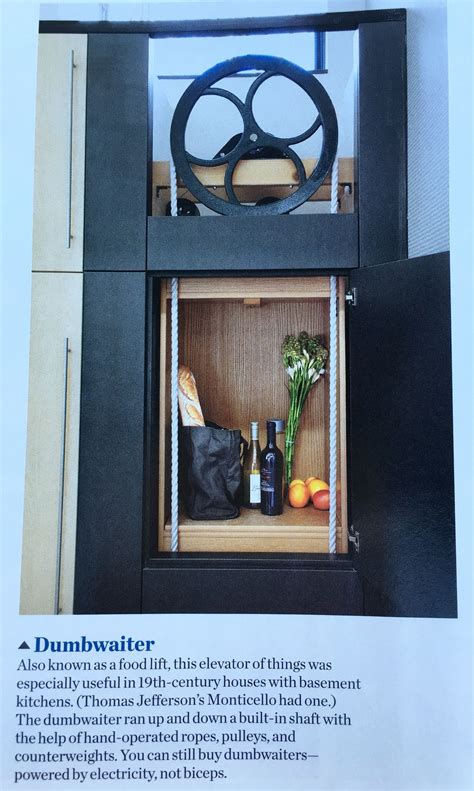 Dumbwaiter cool idea for groceries, etc. love seeing the wheel !! wonder if we could put one of ...