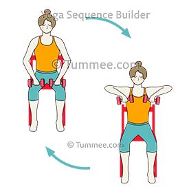 Chair Mountain Pose Upright Row Exercise Weights (Chair Tadasana ...