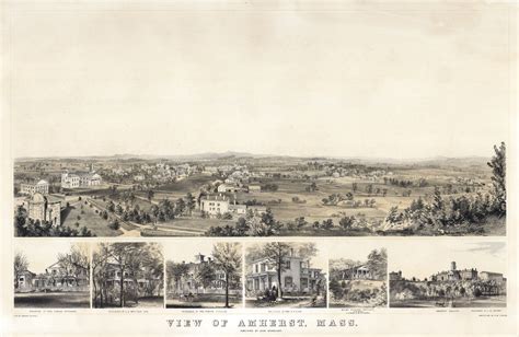 Rare, early view of Amherst, Mass. and Amherst College - Rare & Antique ...