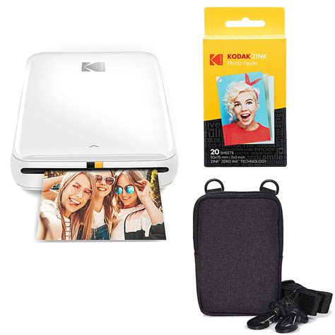 Kodak Step Instant Photo Printer with 2" x 3" Zink Photo Paper & Deluxe Case White AMZRODMP20K2W ...