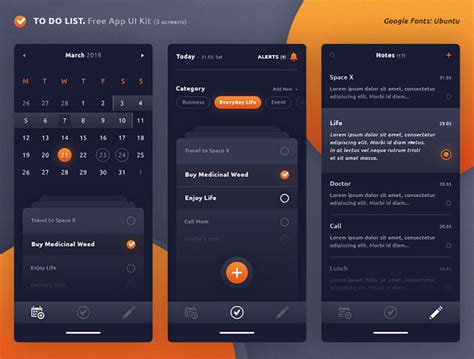 To-Do-List-App-Free-UI-Kit - Graphic Google - Tasty Graphic Designs ...