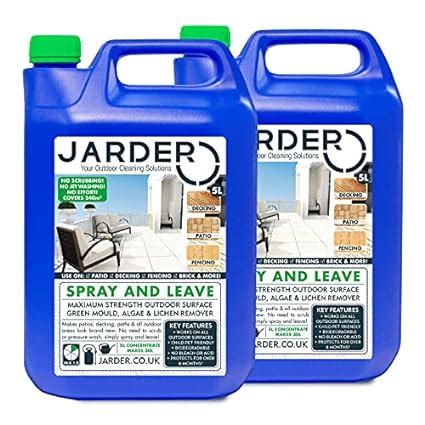 Jarder 2 x 5 Litre Concentrate Spray & Leave Cleaner - Patio Fencing Decking - Moss, Green Mould ...