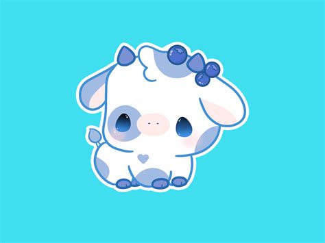 Blueberry Cute Cow by Maybk on Dribbble