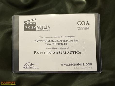 Battlestar Galactica Raptor Pilot Pre-flight Checklist original TV ...