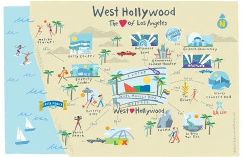 West Hollywood California Map United States Map Hollywood California ...