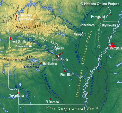 Map of the State of Arkansas, USA - Nations Online Project