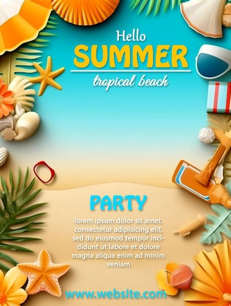 Premium PSD | Summer template poster