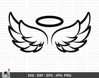 33+ Angel Wings With Halo Svg Free Background Free SVG files | Silhouette and Cricut Cutting Files