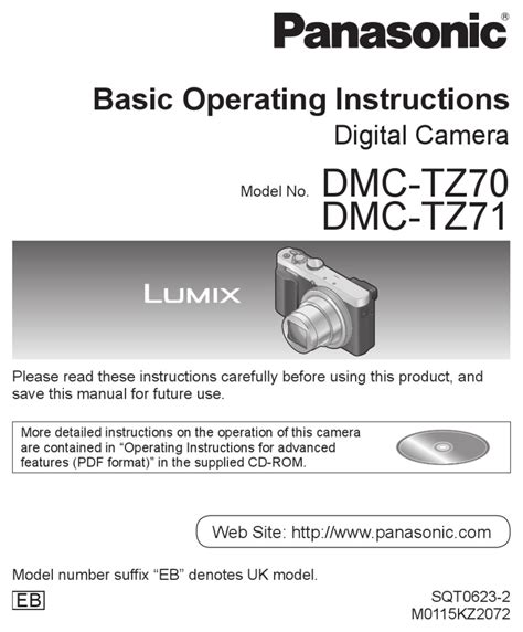 PANASONIC LUMIX DMC-TZ70 BASIC OPERATING INSTRUCTIONS MANUAL Pdf ...