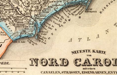 Old Map of North Carolina Vintage Map Reproduction North - Etsy