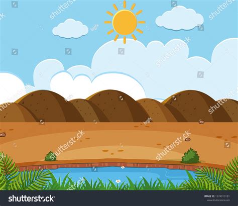 A dry land landscape illustration #Ad , #sponsored, #land#dry# ...