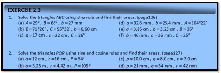 Exercises : Trigonometry (Basic Trigonometry, Trigonometric Equations and Identities, Sine ...