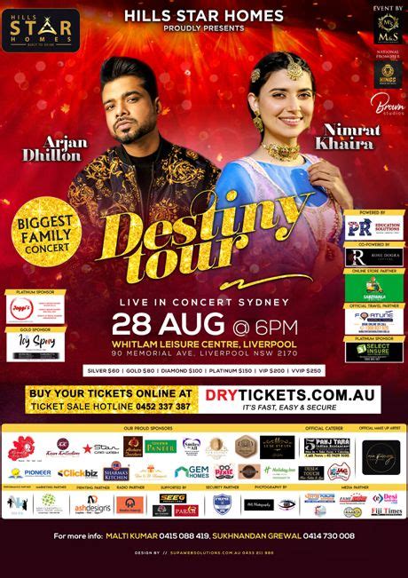 Destiny Tour By Nimrat Khaira & Arjan Dhillon Live In Concert Sydney - DryTickets.com.au