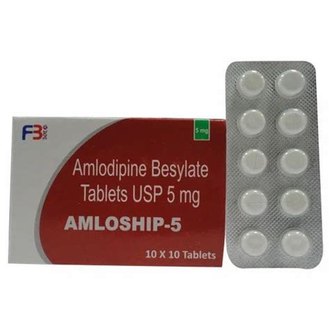 AMLOSHIP-5 Amlodipine Besylate Tablets 5 mg, Packaging Type: Strips at best price in Navi Mumbai