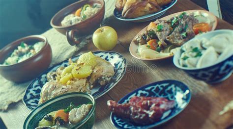 Tatar cuisine stock photo. Image of fresh, belyash, pilmen - 146008628