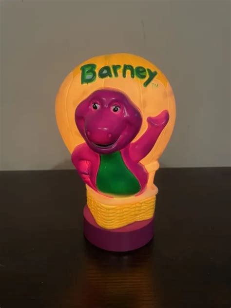 VINTAGE BARNEY NIGHT Light Purple Dinosaur Lamp Hot Hair Balloon 90's ...