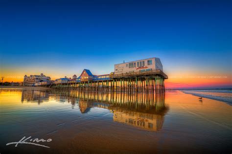 Old Orchard Beach Pier Colorful Sunset Maine | HDR Photography by Captain Kimo