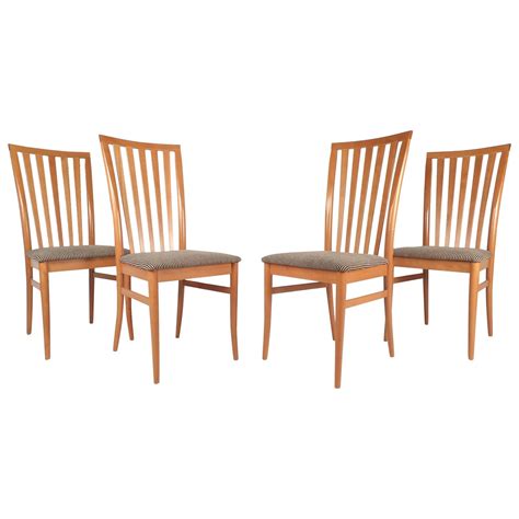 Set of Contemporary Modern Highback Maple Dining Chairs For Sale at 1stdibs