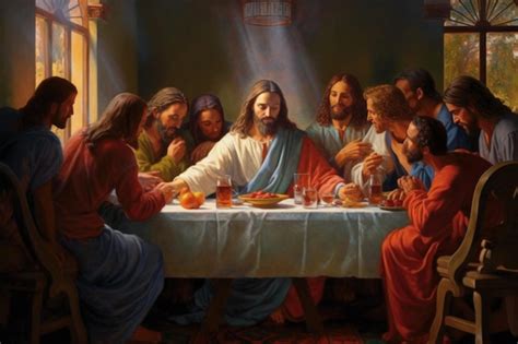 La ultima cena es un cuadro de jesus en la mesa | Foto Premium