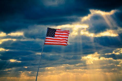 Memorial Day 2012 American Flag With Clouds and Sun Rays | HDR ...