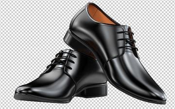 Premium PSD | Pair of men's blac shoes black classic design