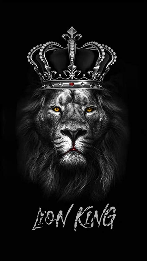 Lion King, 2019, animal, black, crown, king, lion, HD phone wallpaper | Peakpx