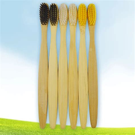 Good Sale Eco friendly Natural Bamboo Toothbrush Soft Fibre Low Carbon Tooth Brush Dental Oral ...