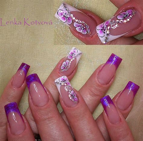 Loading... | Airbrush nail art, Purple nail art, Flower nails