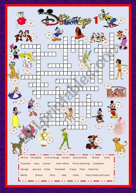 Printable Disney Crossword Puzzles