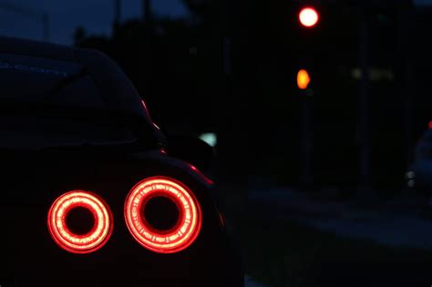 HD wallpaper: vehicle taillight, Nissan GTR, Super Car, night ...