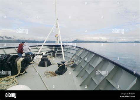 Riding on the ferry between Ketchikan and Metlakatla the southernmost ...