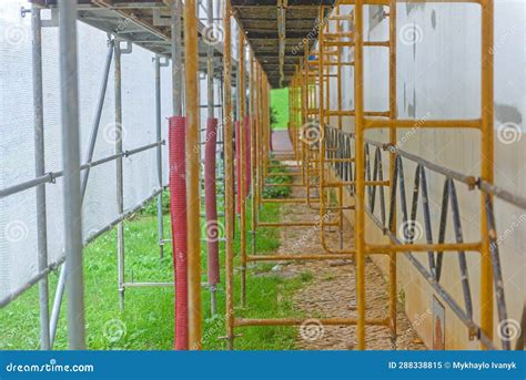 Scaffolding for House Painting. Stock Image - Image of flooring ...