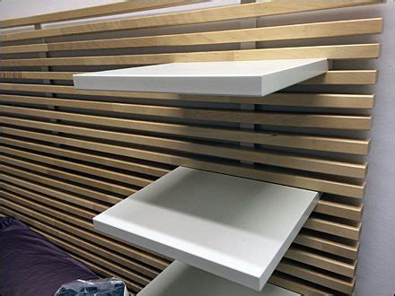 D.I.Y. Slats Create IKEA Slatwall Headboard – Fixtures Close Up | Wood slat wall, Slat wall ...