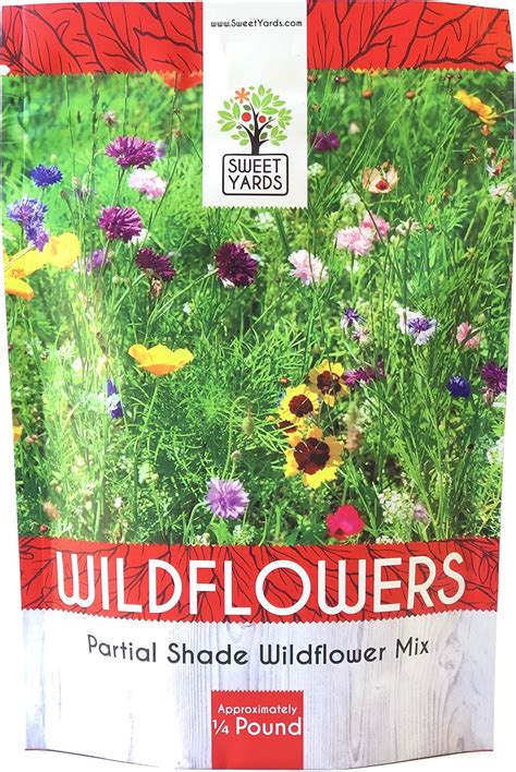 Amazon.com : Bulk Wildflower Seeds Partial Shade Mix - 1/4 Pound Bag ...