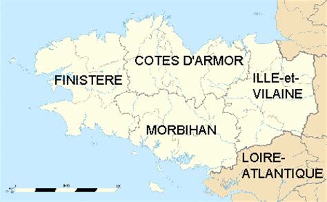 Map of Brittany in France - Maps of Brittany (Bretagne)