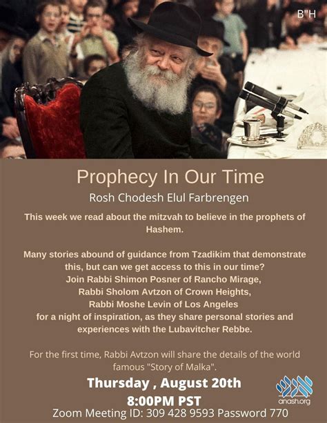 Live: Prophecy in Our Times - Anash.org