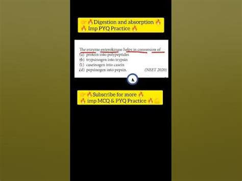 🤔🔥👉Enterokinase function help in conversion of ??🔥🔥#digestion #neet # ...
