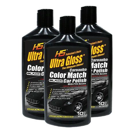 Black Wax Car Polish Ultra Gloss HS 10 oz 3 Pack Carnauba Color Match | eBay