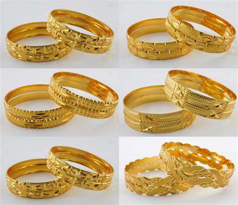 UK 18K Gold plated Designer 4Pc Bangle Set Women Jewellery Size 2*6,2*8 | Bangle set, Women ...