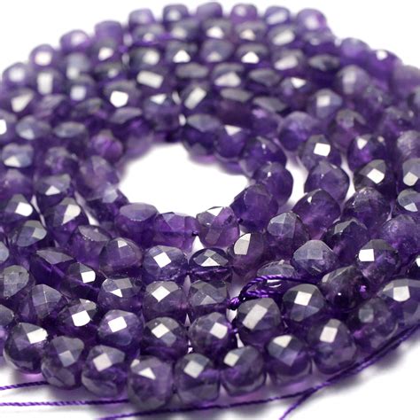 Amethyst Cube Faceted Beads Natural Genuine Gemstone Beads - Etsy