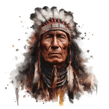 Native American Indian Chief Facing Front, Native American, Chief, Indian PNG Transparent Image ...