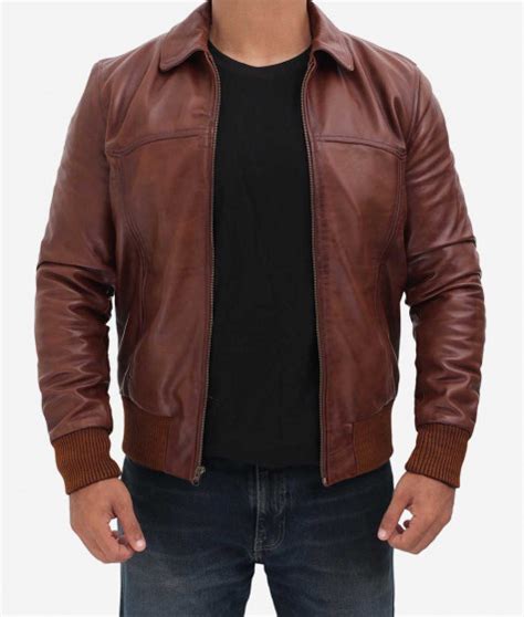 Brown Leather Bomber Jacket Mens In Australia