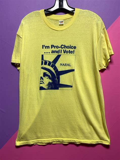 Late 1970s Early 1980s Pro-choice And I Vote Naral Logo Design Single Stitch T-shirt | Boardwalk ...