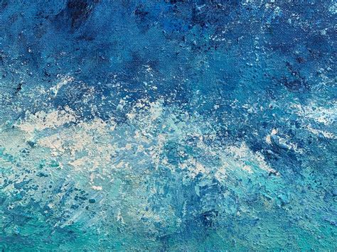 Original Abstract Painting Blue White Abstract Painting on | Etsy