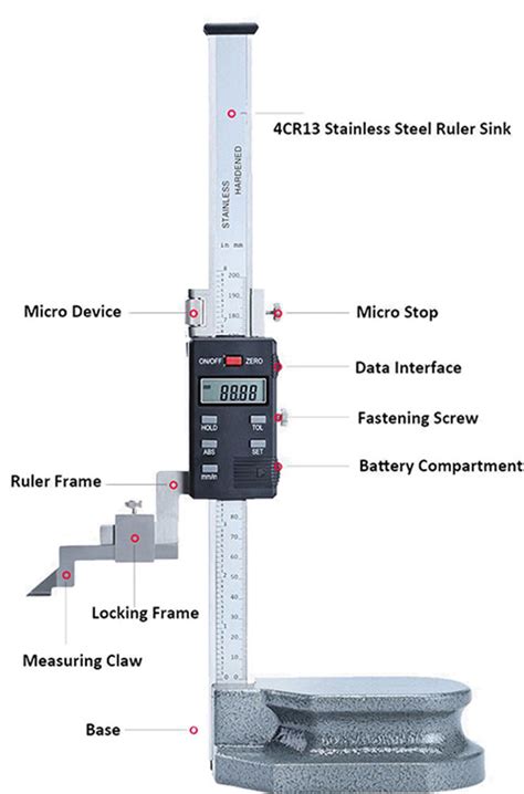 0-1000mm Digital Height Gauge, 0.01mm | Tool.com