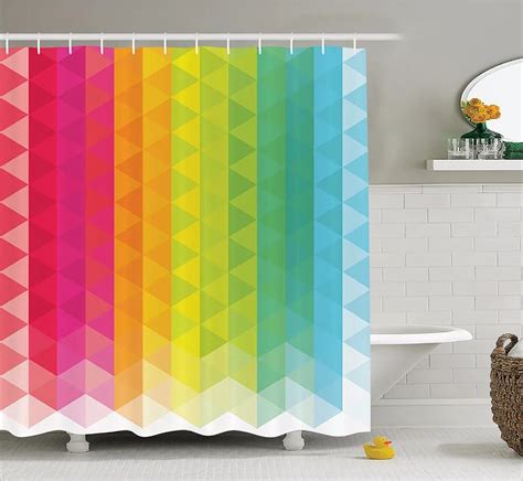 High Quality Arts Shower Curtains Geometric Shapes Colorful Mosaic ...