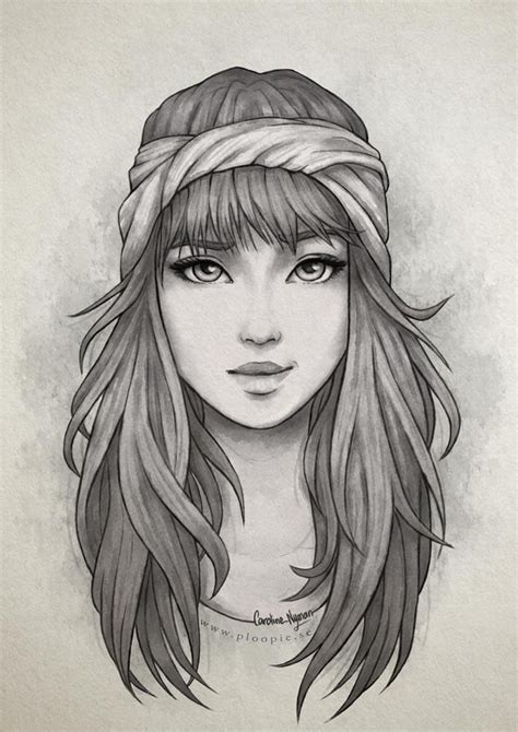 Pencil Sketches Of Girls, Girl Drawing Sketches, Face Sketch, Pencil Art Drawings, Art Drawings ...