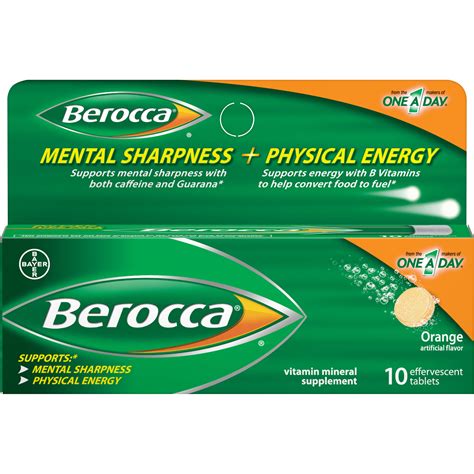 Berocca Vitamin Mineral Supplement with B-Vitamins, for Physical Energy ...