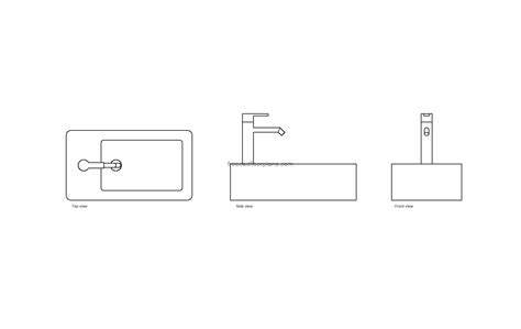 Handrinse Basin - Free CAD Drawings